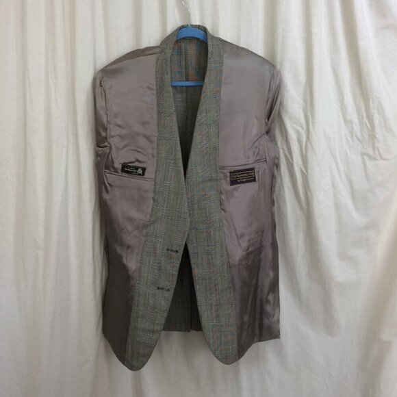 Vintage 90s Polo University Gray Blazer Sport Coat 2 Button 100% Wool 42L - Picture 6 of 7